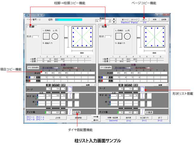 配筋リスト入力